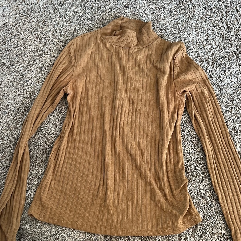 Topshop Ribbed Mock Neck Top